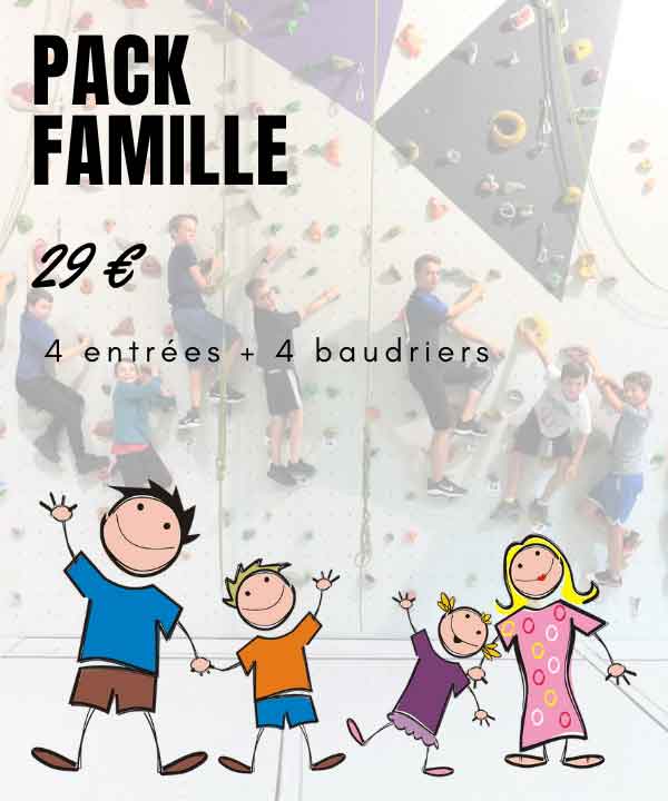 pack famille : l'escalade a petits prix pour 4 personnes