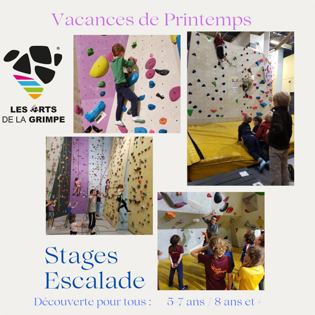 stage escalade enfant pendant les vacances scolaire d'avril 2023