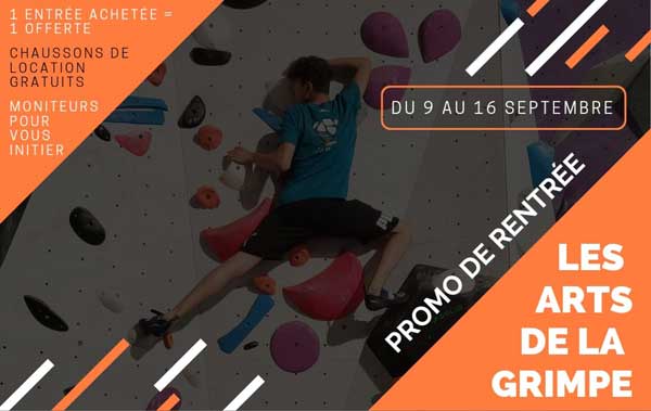 semaine spreciale promo inscription les arts de la grimpe