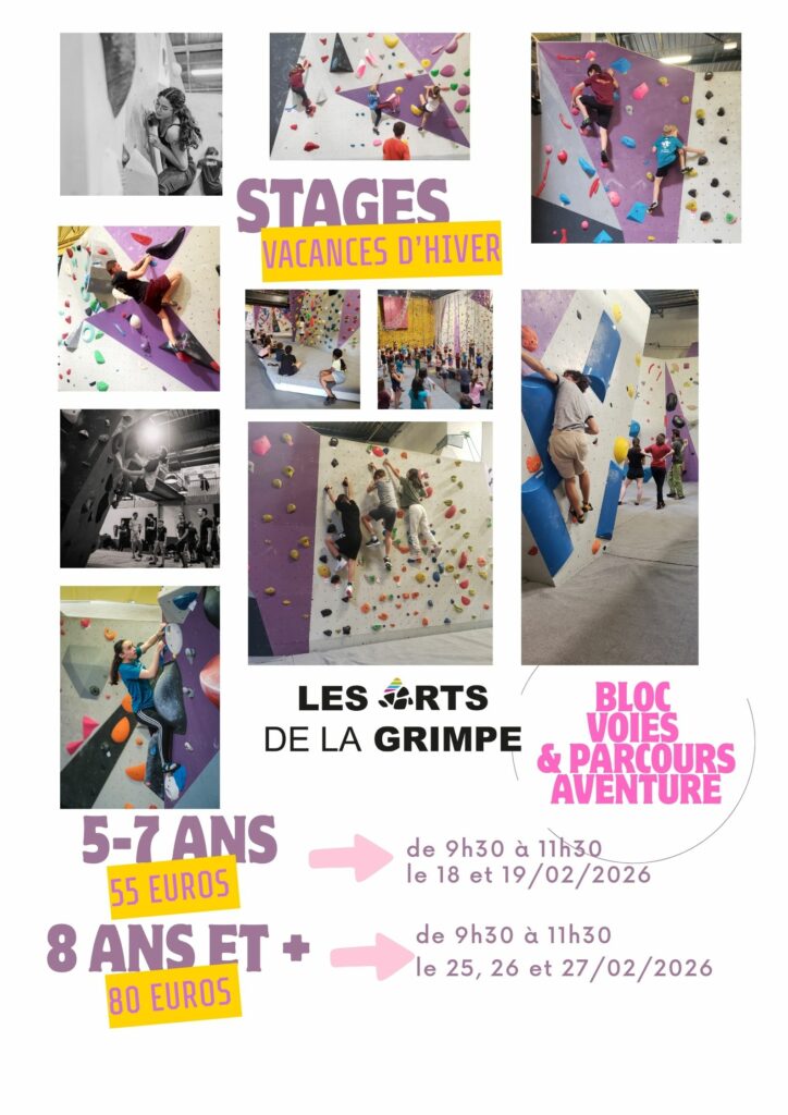 stage vacances d'hiver les arts de la grimpe Reims